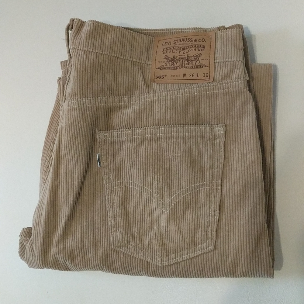 Y2K Levi's 565 corduroy pants loose fit wide leg 565 W 36 L 36 vintage maybe?